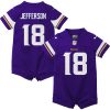 Newborn & Infant Justin Jefferson Minnesota Vikings Game Romper Jersey - Purple - Replica