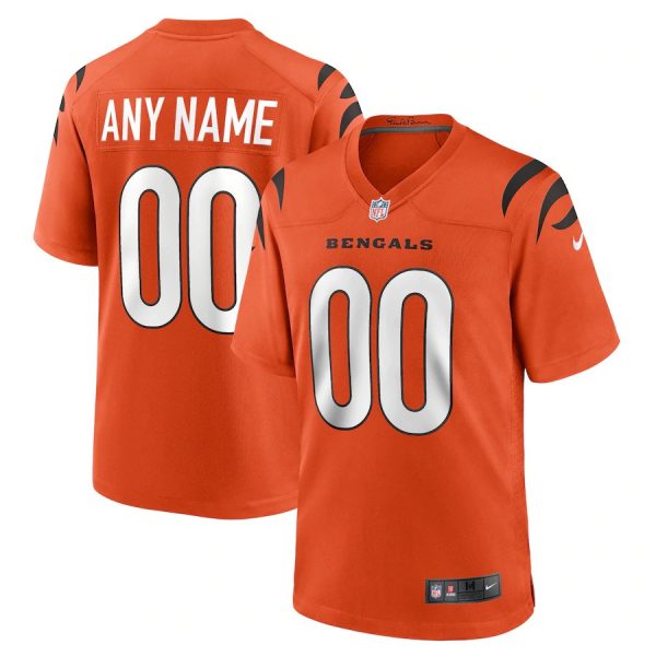 Custom Bengals Jersey for Youth Orange Cincinnati Bengals Alternate Game Custom Jersey