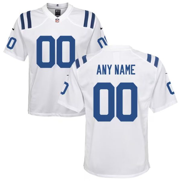 Youth Indianapolis Colts White Custom Game Jersey - Replica