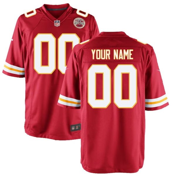 Youth Red Kansas City Chiefs Custom Game Jersey - Replica