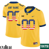 Wvu Football Jersey Custom, Yellow Youth's, USA Flag College Football Jersey - Replica