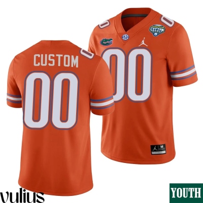 Custom Florida Gators Jersey, Orange Youth's, 2020 Cotton Bowl Classic College Football Jersey - Replica