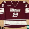 Umass Football Uniforms, Red Youth's, Custom Hockey Embroidery Stitched Jersey - Replica