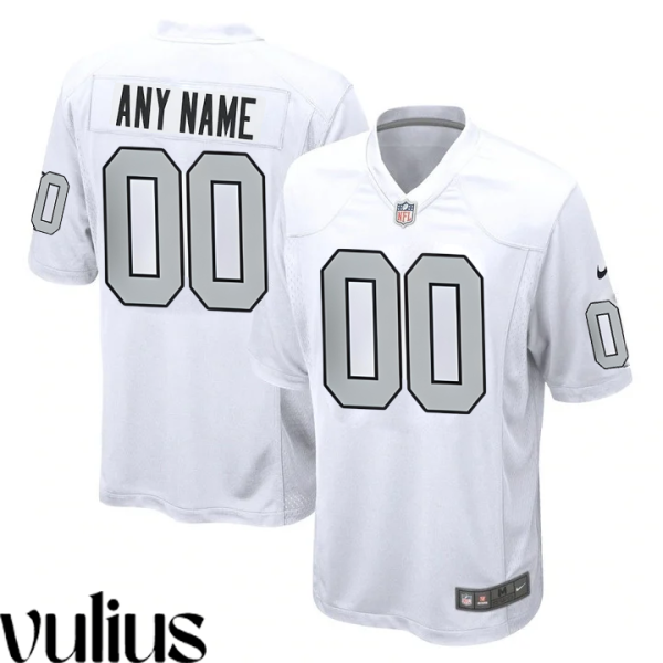 Custom Raiders Jersey, White Men's, Alternate Custom Game Jersey - Replica