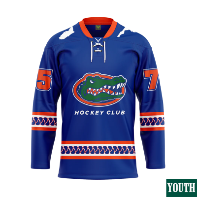 Custom Florida Gators Jersey, Royal Youth's, Replica Hockey Jersey