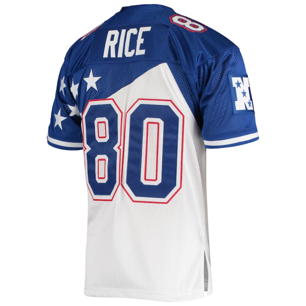 Jerry Rice Jersey, White/Blue Men's, 1994 Pro Bowl Authentic Jersey - Replica