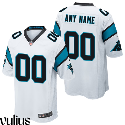 Custom Panthers Jersey, White Men's, Road Custom Game Jersey - Replica