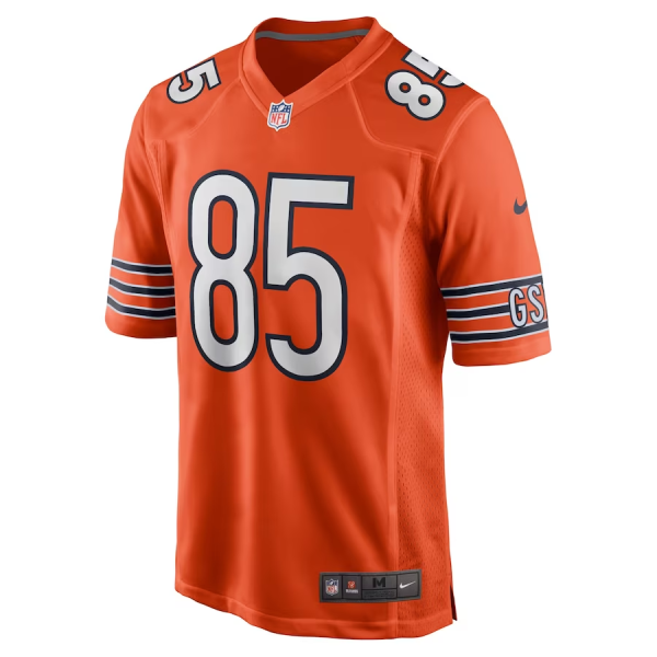 Cole Kmet Jersey, Orange Men's, Alternate Game Jersey - Replica