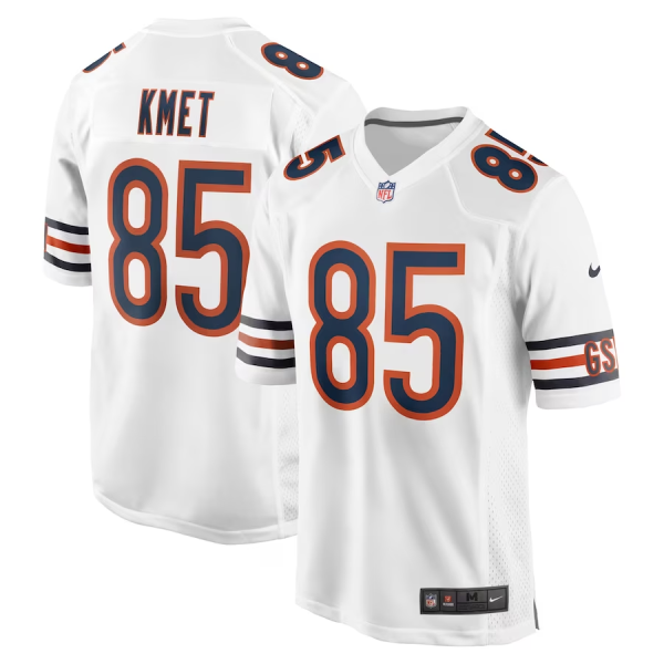 Cole Kmet Jersey, White Men's, Game Player Jersey - Replica