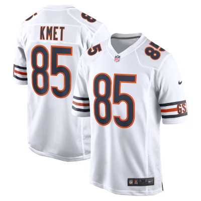 Cole Kmet Jersey, White Men's, Game Road Jersey - Replica