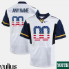 Wvu Football Jersey Custom, White Youth's, US Flag Fashion WVU Custom Jerseys - Replica