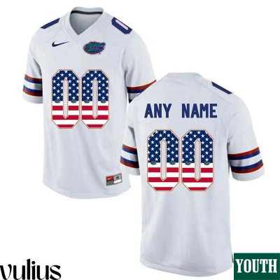 Custom Florida Gators Jersey, White Youth's, College Football Limited Jersey - Replica