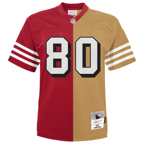 Jerry Rice Jersey, Scarlet/Gold Youth's, 1994 Split Legacy Replica Jersey