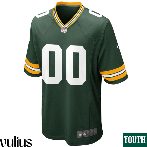 Packers Custom Jersey, Green Youth's, Home Game Custom Jersey -