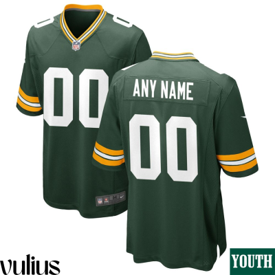 Packers Custom Jersey, Green Youth's, Home Game Custom Jersey -