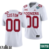 Oklahoma Sooners Custom Jersey, White Youth's, 2020 Cotton Bowl Classic College Football Jersey - Replica