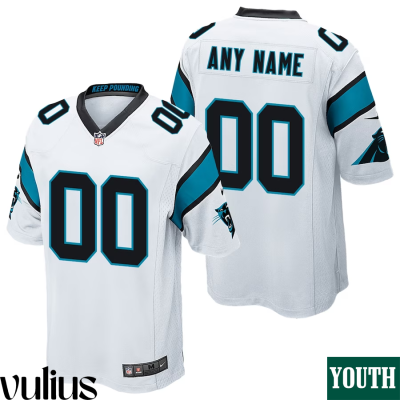 Custom Carolina Panthers Super Bowl LVIII Road Game Jersey 22-23 – White for Youth – Replica