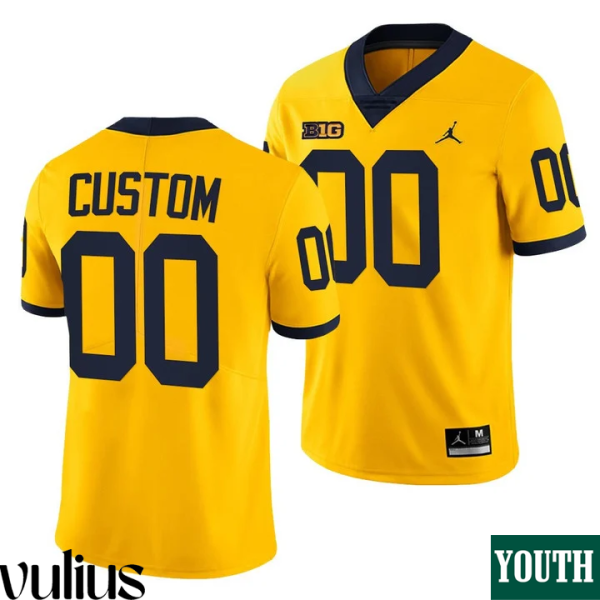 Custom Michigan Jerseys, Yellow Youth's, 2021-22 College Football Limited Jersey - Replica