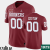 Oklahoma Sooners Custom Jersey, Red Youth's, Crimson Home Game Jersey NCAA Football - Replica