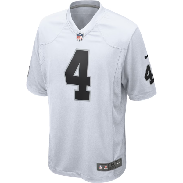 Derek Carr Jersey, White Men's, Game Player Jersey - Replica