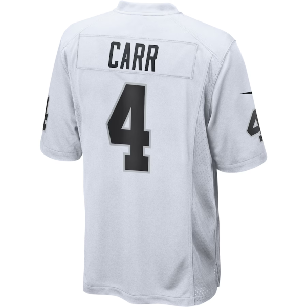 Derek Carr Jersey, White Men's, Game Player Jersey - Replica