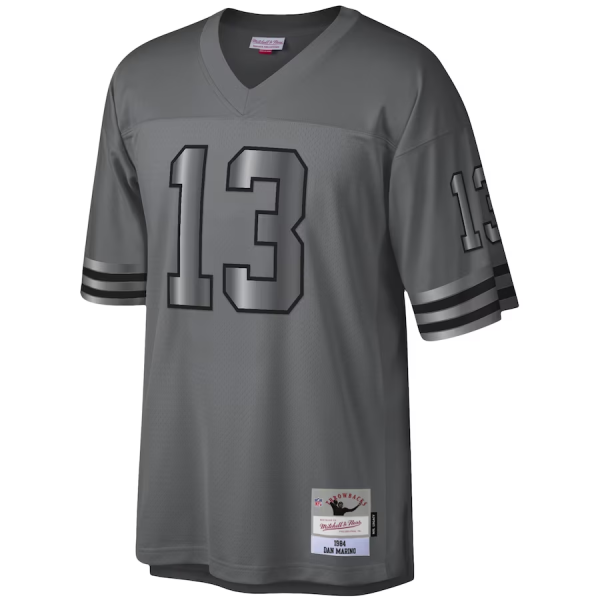 Dolphins Custom Jersey, Charcoal Men's, 1984 Retired Player Metal Legacy Jersey - Replica