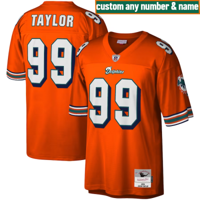 Dolphins Custom Jersey, Orange Men's, 2004 Legacy Replica Jersey