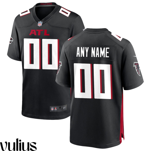 Custom Falcons Jersey, Black Men, Home Custom Game Jersey - Replica