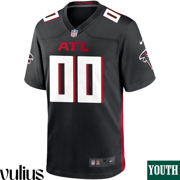 Custom Falcons Jersey, Black Youth's, Home Custom Game Jersey - Replica