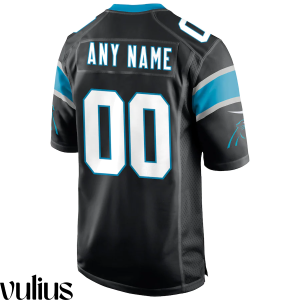 Custom Panthers Jersey, Black Men's, Home Custom Game Jersey - Replica