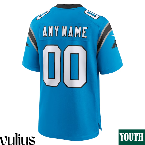 Custom Panthers Jersey, Blue Youth's, Alternate Custom Game Jersey - Replica