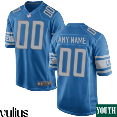 Custom Lions Jersey, Blue Youth's, Home Game Custom Jersey - Replica