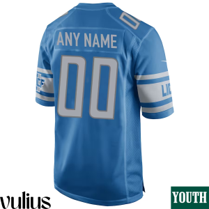 Custom Lions Jersey, Blue Youth's, Home Game Custom Jersey - Replica