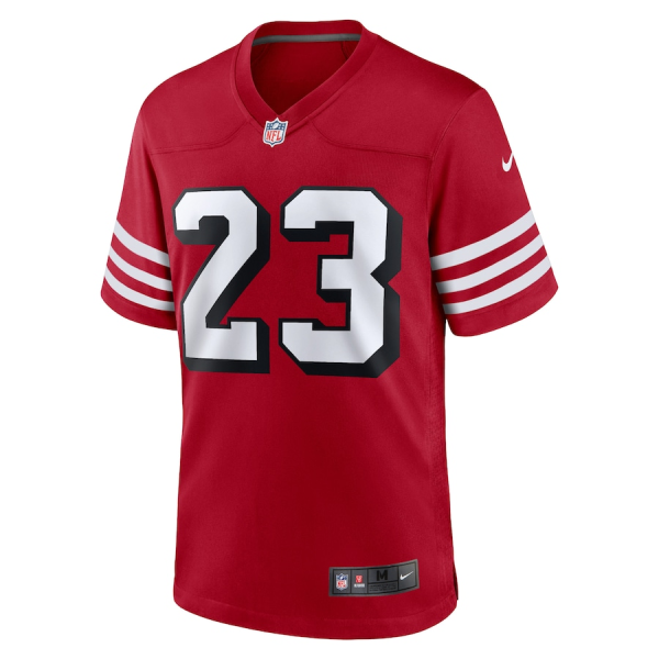 Christian Mccaffrey Jersey, Scarlet Men's, Alternate Game Player Jersey - Replica