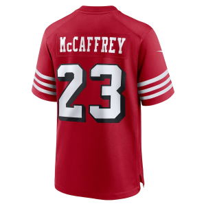 Christian Mccaffrey Jersey, Scarlet Men's, Alternate Game Player Jersey - Replica