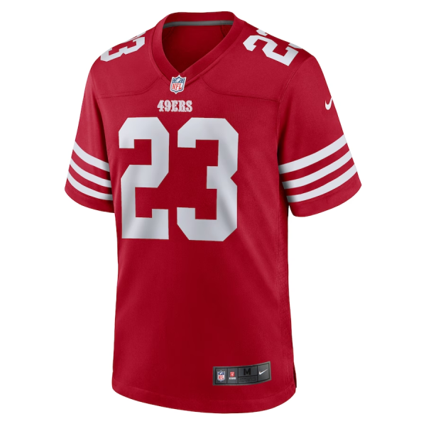 Christian Mccaffrey Jersey, Scarlet Men's, Game Player Jersey - Replica