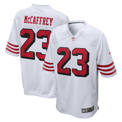 Christian Mccaffrey Jersey, White Men's, Game Jersey - Replica