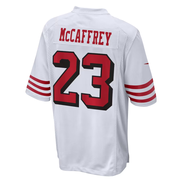 Christian Mccaffrey Jersey, White Men's, Game Jersey - Replica