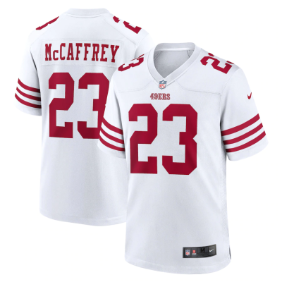 Christian Mccaffrey Jersey, White Men's, Game Player Jersey - Replica