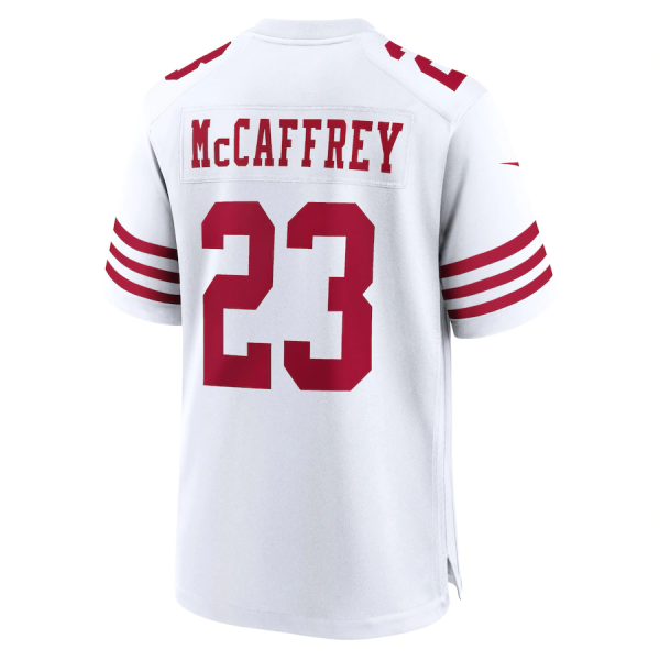 Christian Mccaffrey Jersey, White Men's, Game Player Jersey - Replica