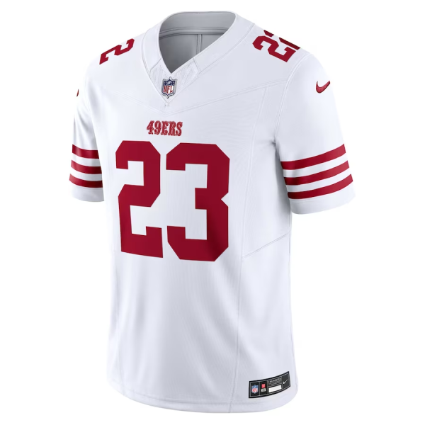 Christian Mccaffrey Jersey, White Men's, Vapor F.U.S.E. Limited Jersey - Replica