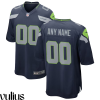 Seattle Seahawks Custom Jersey, Navy Men's, Home Game Custom Jersey - Replica