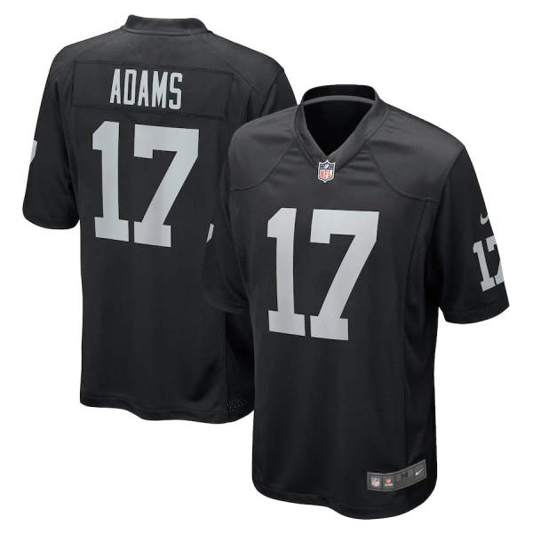 Davante Adams Jersey, Black Men's, Game Jersey - Replica