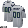 Seattle Seahawks Custom Jersey, Grey Men's, Alternate Game Custom Jersey - Replica