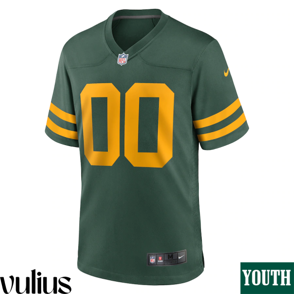 Packers Custom Jersey, Green Youth's, Alternate Game Custom Jersey - Replica