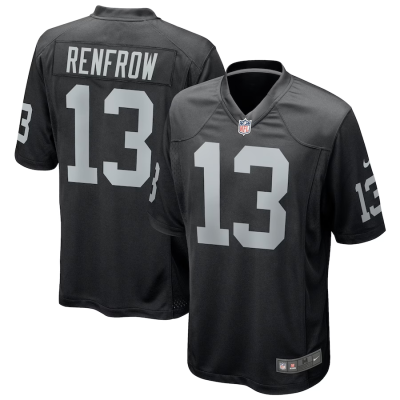 Hunter Renfrow Jersey, Black Men's, Game Player Jersey - Replica