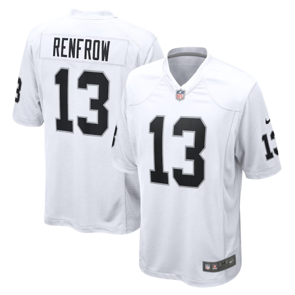 Hunter Renfrow Jersey, White Men's, Game Player Jersey - Replica