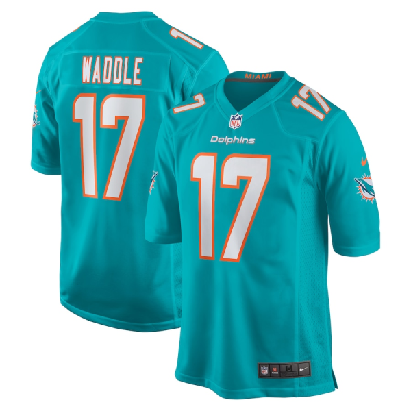 Jaylen Waddle Jersey, Aqua Men's, Game Player Jersey - Replica