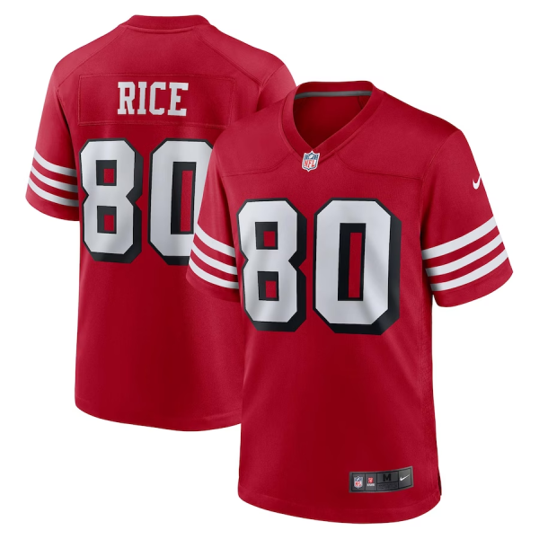 Jerry Rice Jersey, Scarlet Men's, Alternate Game Jersey - Replica