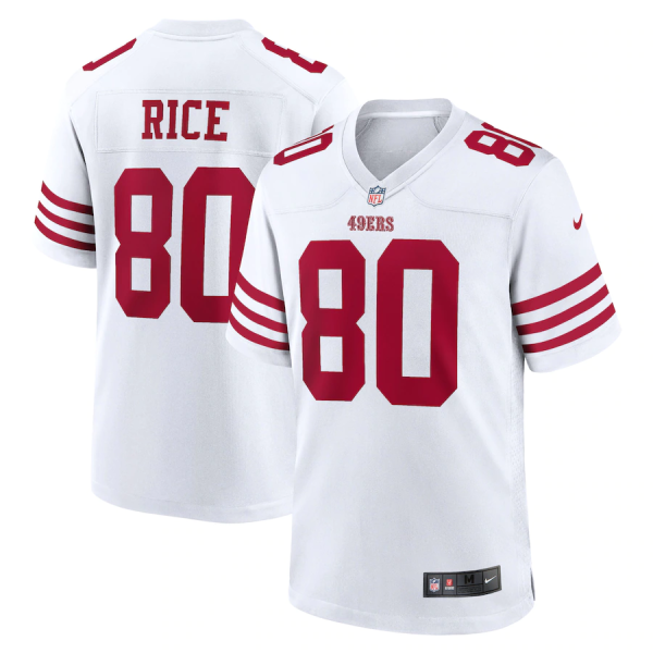 Jerry Rice Jersey, White Men's, Retired Player Game Jersey - Replica